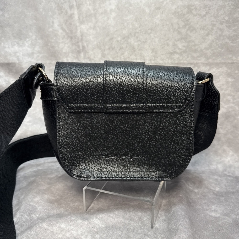 True Religion Stylish Mini Flap Horseshoe Logo Crossbody Bag Black - Picture 3 of 16